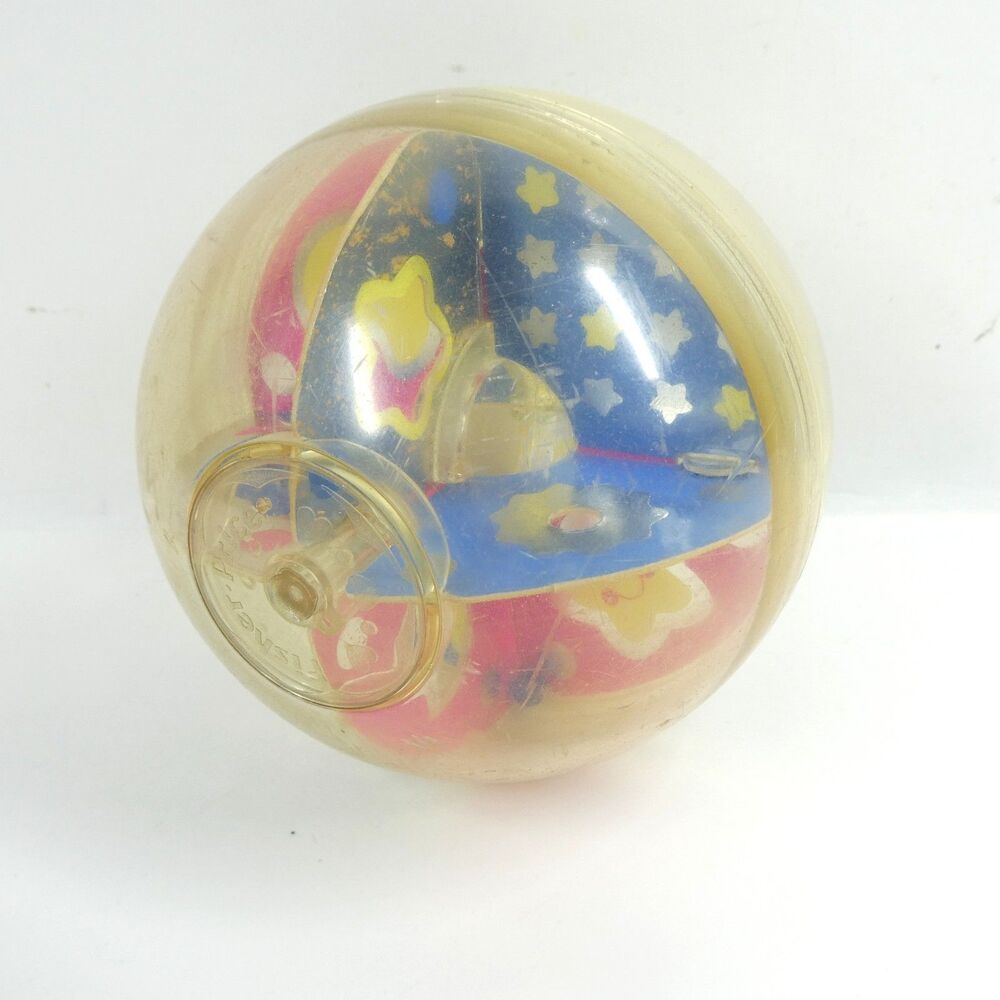 Fisher Price Twinkle Star Ball 1012 Clear Plastic 5" Sensory Puzzle 1987 Vintage